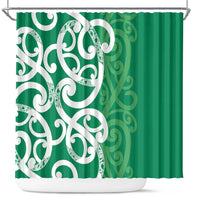 Pounamu Green Maori Shower Curtain Koru Kowhaiwhai LT7 Green - Polynesian Pride