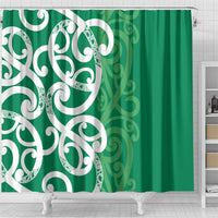 Pounamu Green Maori Shower Curtain Koru Kowhaiwhai LT7 - Polynesian Pride