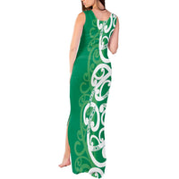 Pounamu Green Maori Tank Maxi Dress Koru Kowhaiwhai - Polynesian Pride