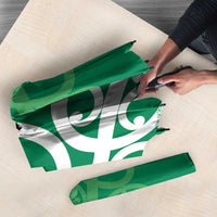 Pounamu Green Maori Umbrella Koru Kowhaiwhai - Polynesian Pride