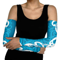 Azure Blue Maori Arm Sleeves Koru Kowhaiwhai - Polynesian Pride