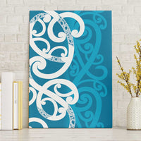 Azure Blue Maori Canvas Wall Art Koru Kowhaiwhai - Polynesian Pride
