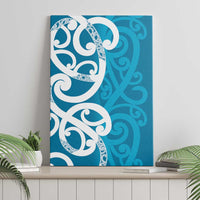 Azure Blue Maori Canvas Wall Art Koru Kowhaiwhai - Polynesian Pride