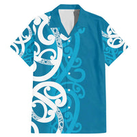 Azure Blue Maori Family Matching Mermaid Dress and Hawaiian Shirt Koru Kowhaiwhai - Polynesian Pride