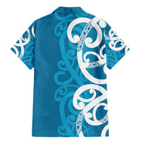Azure Blue Maori Family Matching Mermaid Dress and Hawaiian Shirt Koru Kowhaiwhai - Polynesian Pride