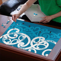 Azure Blue Maori Puzzle Koru Kowhaiwhai - Polynesian Pride