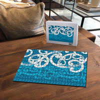 Azure Blue Maori Puzzle Koru Kowhaiwhai - Polynesian Pride