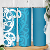 Azure Blue Maori Skinny Tumbler Koru Kowhaiwhai - Polynesian Pride