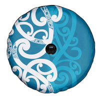 Azure Blue Maori Spare Tire Cover Koru Kowhaiwhai - Polynesian Pride