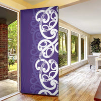 Violet Green Maori Door Cover Koru Kowhaiwhai - Polynesian Pride