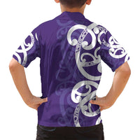 Violet Green Maori Family Matching Summer Maxi Dress and Hawaiian Shirt Koru Kowhaiwhai - Polynesian Pride
