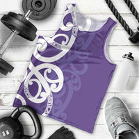 Violet Green Maori Men Tank Top Koru Kowhaiwhai - Polynesian Pride
