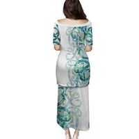 Paua Shell Maori Family Matching Puletasi and Hawaiian Shirt Koru Kowhaiwhai - Polynesian Pride