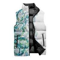 Paua Shell Maori Sleeveless Puffer Jacket Koru Kowhaiwhai - Polynesian Pride