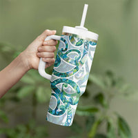 Paua Shell Maori Tumbler With Handle Koru Kowhaiwhai - Polynesian Pride