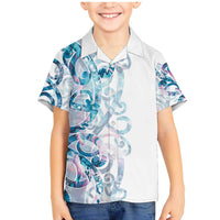 Turquoise Paua Shell Maori Family Matching Mermaid Dress and Hawaiian Shirt Koru Kowhaiwhai - Polynesian Pride