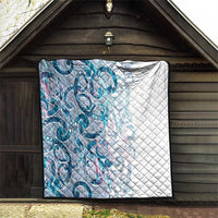 Turquoise Paua Shell Maori Quilt Koru Kowhaiwhai - Polynesian Pride