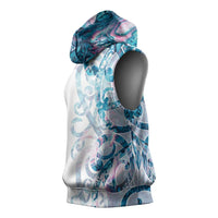 Turquoise Paua Shell Maori Sleeveless Hoodie Koru Kowhaiwhai LT7 - Polynesian Pride