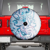 Turquoise Paua Shell Maori Spare Tire Cover Koru Kowhaiwhai - Polynesian Pride