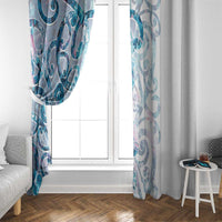 Turquoise Paua Shell Maori Window Curtain Koru Kowhaiwhai - Polynesian Pride
