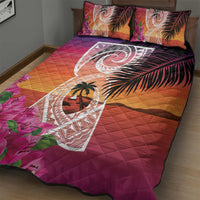 Guam Chamorro Quilt Bed Set Artsy Latte Stone