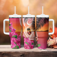 Guam Chamorro Tumbler With Handle Artsy Latte Stone