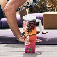 Guam Chamorro Tumbler With Handle Artsy Latte Stone