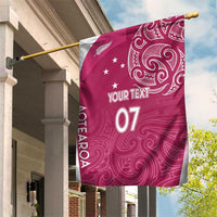 Personalised New Zealand Rugby Garden Flag Aotearoa Champions - Pink Version