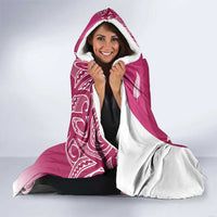 Personalised New Zealand Rugby Hooded Blanket Aotearoa Champions - Pink Version
