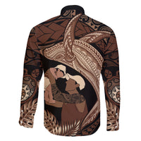Father's Day Polynesian Pattern Family Matching Long Sleeve Bodycon Dress and Hawaiian Shirt Tropical Humpback Whale LT7 - Polynesian Pride