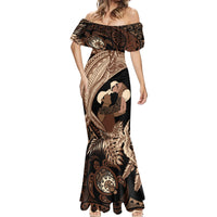 Father's Day Polynesian Pattern Mermaid Dress Tropical Humpback Whale