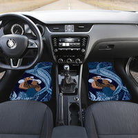 Father's Day Polynesian Pattern Car Mats Tropical Humpback Whale - Navy