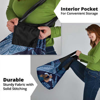 Father's Day Polynesian Pattern Grocery Bag Tropical Humpback Whale - Navy