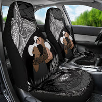 Father's Day Polynesian Pattern Car Seat Cover Tropical Humpback Whale - Black