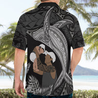 Father's Day Polynesian Pattern Hawaiian Shirt Tropical Humpback Whale - Black LT7 - Polynesian Pride