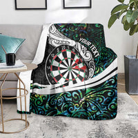 Personalized NZ Darts Blanket Paua Shell Maori Koru Whakairo - Polynesian Pride