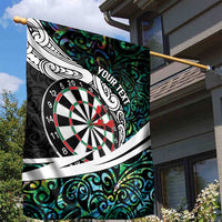 Personalized NZ Darts Garden Flag Paua Shell Maori Koru Whakairo - Polynesian Pride