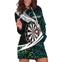 Personalized NZ Darts Hoodie Dress Paua Shell Maori Koru Whakairo - Polynesian Pride