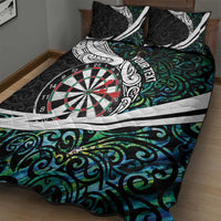 Personalized NZ Darts Quilt Bed Set Paua Shell Maori Koru Whakairo - Polynesian Pride