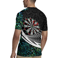 Personalized NZ Darts Rugby Jersey Paua Shell Maori Koru Whakairo - Polynesian Pride