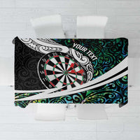 Personalized NZ Darts Tablecloth Paua Shell Maori Koru Whakairo - Polynesian Pride