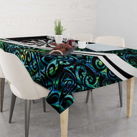 Personalized NZ Darts Tablecloth Paua Shell Maori Koru Whakairo - Polynesian Pride