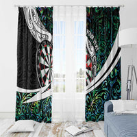 Personalized NZ Darts Window Curtain Paua Shell Maori Koru Whakairo - Polynesian Pride