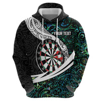 Personalized NZ Darts Zip Hoodie Paua Shell Maori Koru Whakairo - Polynesian Pride