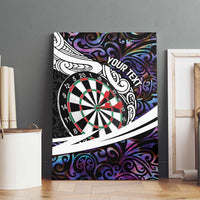 Personalized NZ Darts Canvas Wall Art Paua Shell Maori Koru Whakairo - Purple - Polynesian Pride