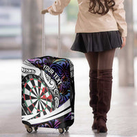 Personalized NZ Darts Luggage Cover Paua Shell Maori Koru Whakairo - Purple - Polynesian Pride