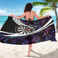 Personalized NZ Darts Sarong Paua Shell Maori Koru Whakairo - Purple - Polynesian Pride