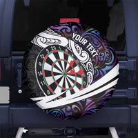 Personalized NZ Darts Spare Tire Cover Paua Shell Maori Koru Whakairo - Purple - Polynesian Pride