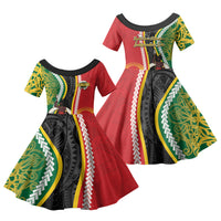 Ni-Vanuatu Indipendens Dei Celebretem Family Matching Mermaid Dress and Hawaiian Shirt Yumi Yumi Yumi LT7 Daughter's Dress Multicolor - Polynesian Pride