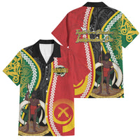 Ni-Vanuatu Indipendens Dei Celebretem Family Matching Off Shoulder Maxi Dress and Hawaiian Shirt Yumi Yumi Yumi LT7 Dad's Shirt - Short Sleeve Multicolor - Polynesian Pride